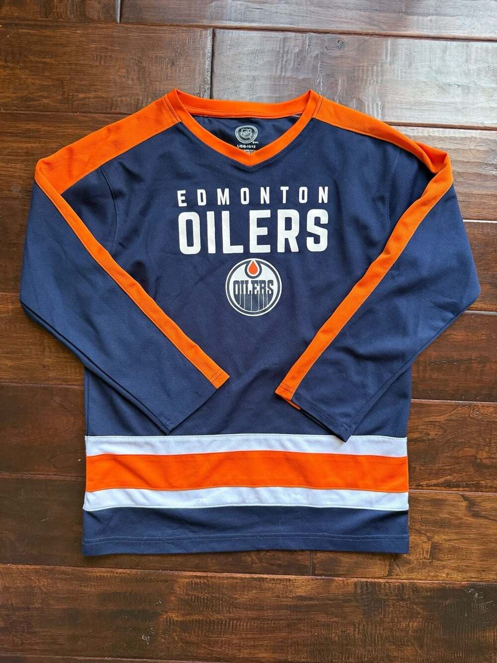 NHL Edmonton Oilers Youth Large 10/12 Long Sleeve Jersey Shirt